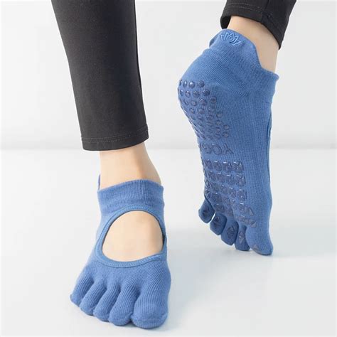 Non Slip Yoga Socks Women Backless Five Fingers Socks Gym Fitness Sport Pilates Dance Ballet 5