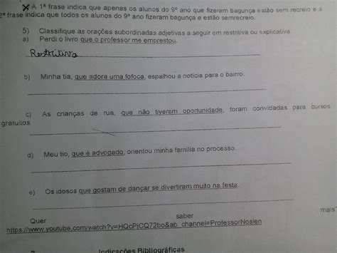 As Alternativas Que Apresentam Orações Subordinadas Adjetivas