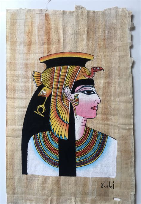 Queen Cleopatra Papyrus Painting – Egyptian Art Caravan