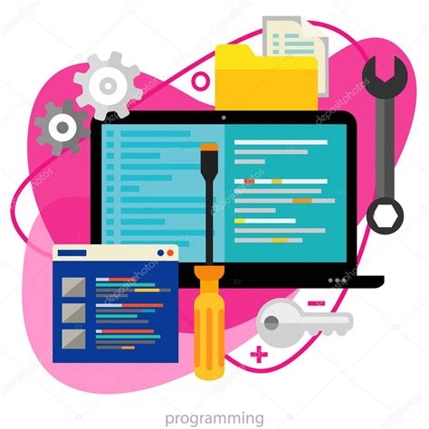 Concepto de programación codificación y scripting Banner de