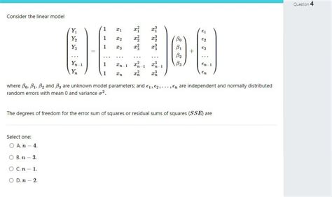 Solved Consider The Linear Model