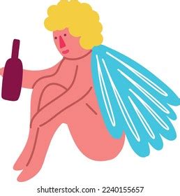 Naked Angel Wings Vector Illustration Doodle Stock Vector Royalty Free 2240155657 Shutterstock