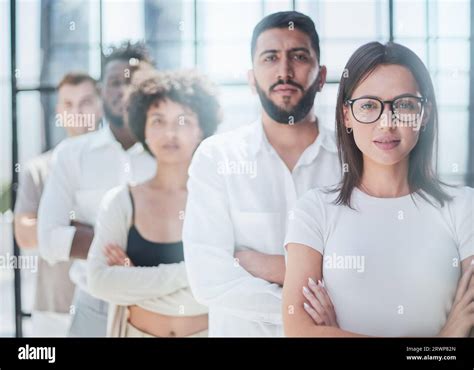 Smiling Professional Business Leaders And Employees Group Team Portrait