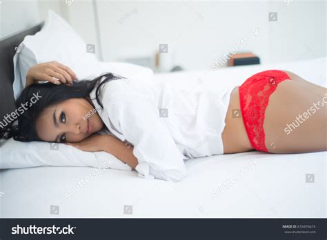 Sexy Asian Woman Red Lingerie Stock Photo Edit Now 616476674