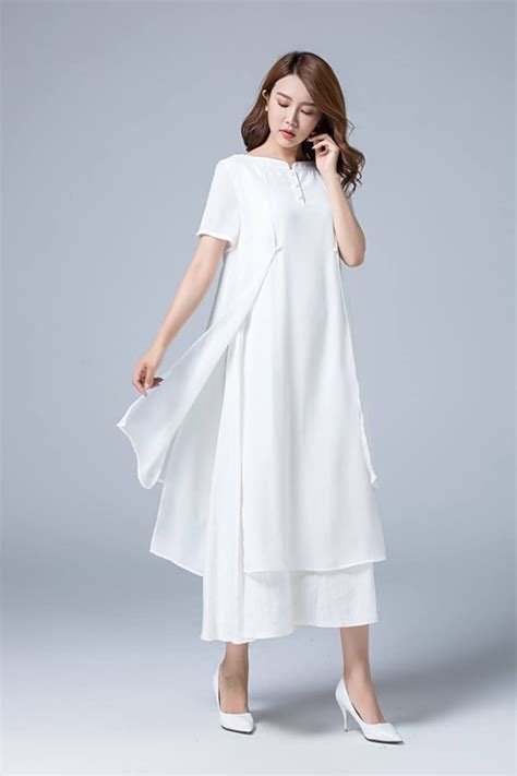 womens white linen dress white linen dress linen dress etsy