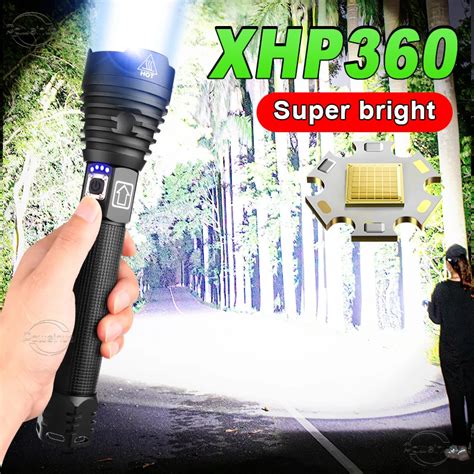 Powerful XHP360 Flashlight 18650 High Power Led Tactical Flashlight ...