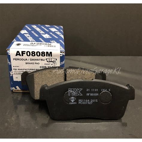 FBK AF0808M FRONT BRAKE PADS PERODUA MYVI D73 2005 1ST