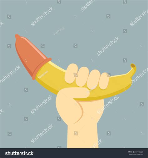 Banana Condom Safe Sex Concept Stock Vector Royalty Free 181078229 Shutterstock
