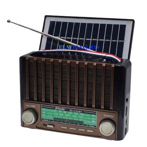 Radio Portabil Cu Panou Solar Acumulator V Usb Tf Am Fm Sw