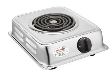 Silver Stainless Steel SKYHOT 2000 Watt Electric G Coil Hot Plate For Cooking Size 10x12inch
