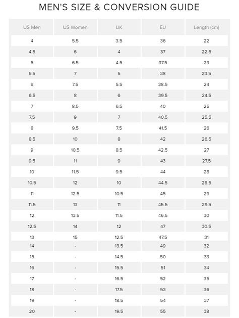 New Balance Size Chart - Goal Kick Soccer