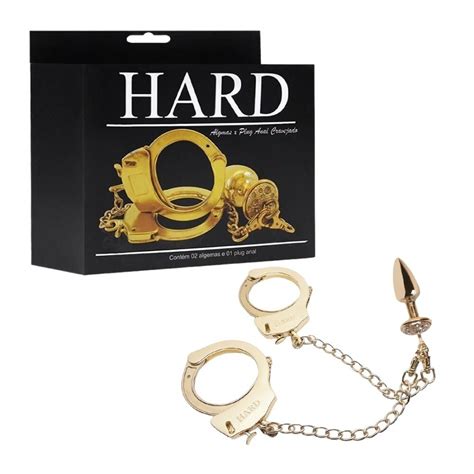 Kit Algemas Plug Anal Dourado Delicasex Sex Shop