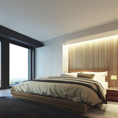 Interior Of A Modern Bedroom Generative Ai Stock Illustration