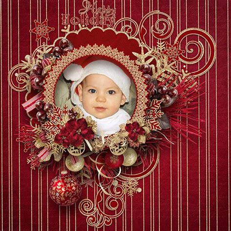 Christmas Glow Digital Scrapbook Kit Embellishments Etsy