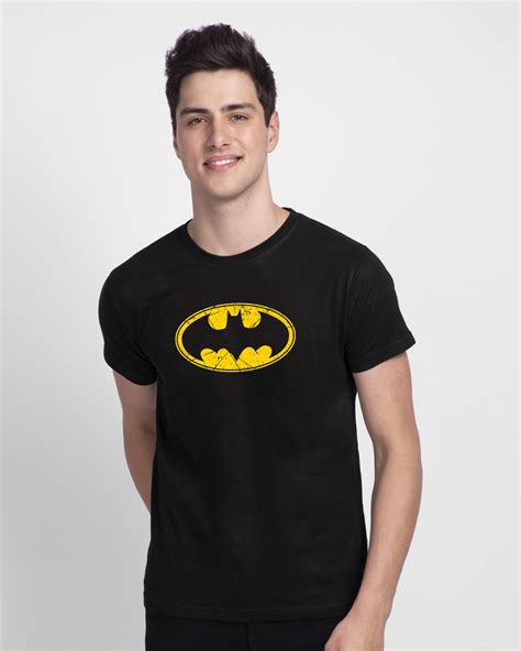 Buy Men S Black Batman Classic Logo Graphic Printed T Shirt For Men