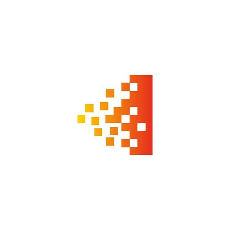 Colorful Letter I Fast Pixel Dot Logo Creative Scattered Technology