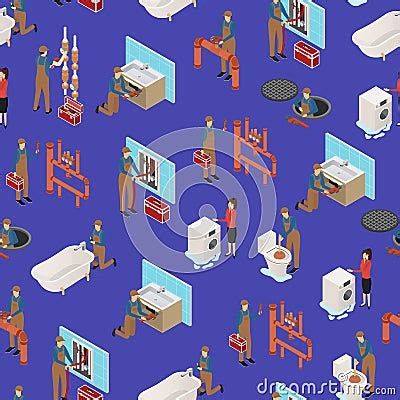 Character Plumber In Uniform Concept Seamless Pattern Background 3d