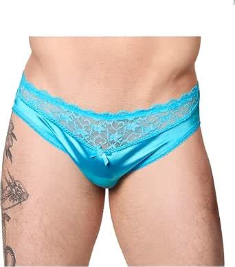 XDress Shiny Turquoise Satin Bikini Panty For Men XL At Amazon Mens Clothing Store