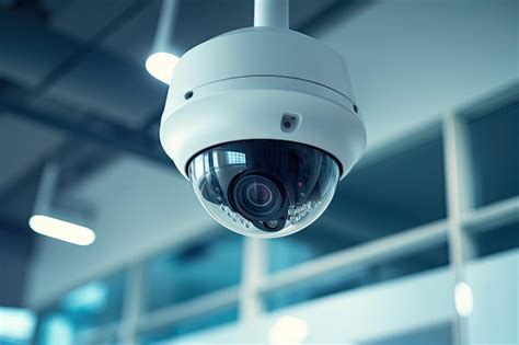 Premium Ai Image Office Building Cctv Camera Ensures Round The Clock