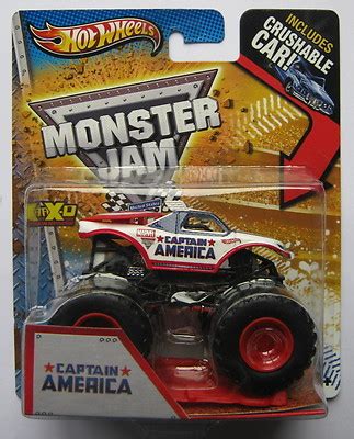 Hot Wheels Monster Jam Truck Captain America Very Rare Uk
