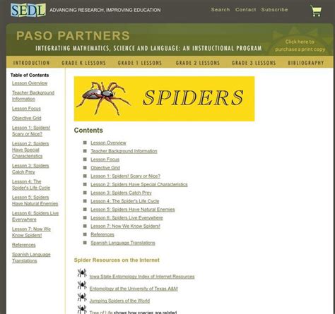 Southwest Educational Development Laboratory: Spiders Unit Plan for 2nd