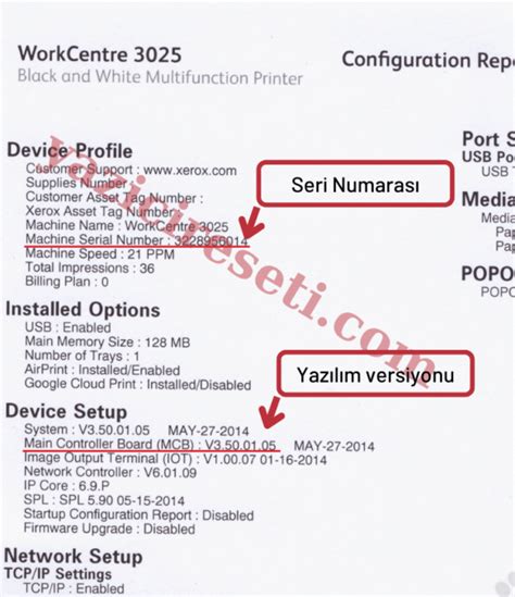 Xerox WC-3025Ni Yazıcı Reset Çipsiz Toner Kullanma Yazılımı - Yazıcı Reset