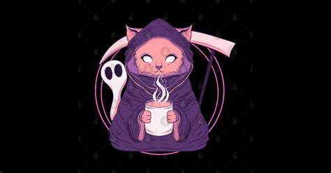 Grim Reaper Cat Grim Reaper Sticker Teepublic
