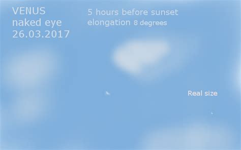 Crescent Venus With Naked Eye Solar System Observing Cloudy Nights