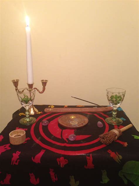 Simple Altar Altars Occult Pagan Birthday Candles Spooky Symbols