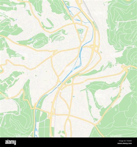 Printable Map Of Marburg Germany With Main And Secondary Roads And