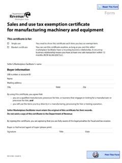 Sales And Use Tax Exemption Certificate For Manufacturing Sales