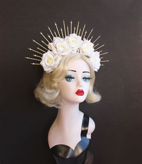Ivory White Rose Hair Accessory, Wedding Flower Crown, Día De Los