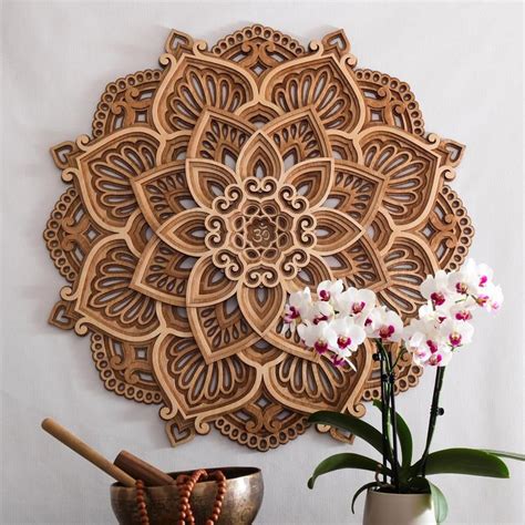 Wood Mandala Wall Art Housewarming Gift For Her For Him Decor Round