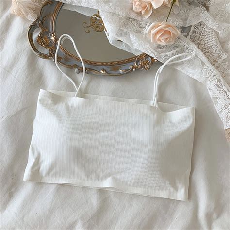 Summer Women Crop Tops Sexy Seamless Underwear Female Invisible Bralette Lingerie White Camis