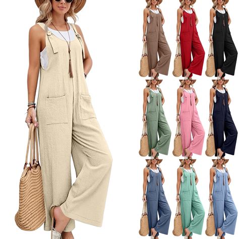 Overalls for Women 2026 Summer Casual Loose One Piece Outfits Baggy