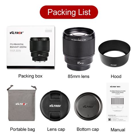 VILTROX PFU RBMH 85 мм F1.8 STM объектив для sony E крепление для sony ...