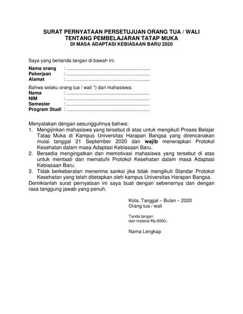Contoh Surat Keterangan Izin Orang Tua Contoh Surat Resmi