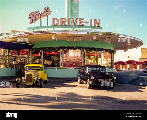 "Mels Drive-in" American Diner at Universal Studios Stock Photo - Alamy