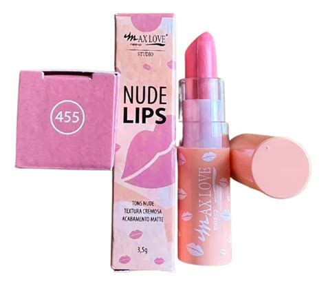 Batom Lips Nude Bala Cremoso Hidratado Mate Max Love Cor MercadoLivre