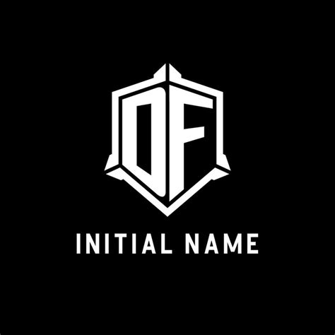 Df Logo Initial With Shield Shape Design Style 24300584 Vector Art At