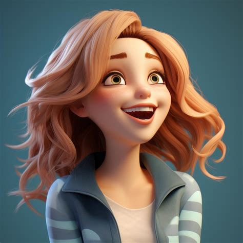 Premium AI Image D Rendering Of A Cartoon Girl With Blonde Hair