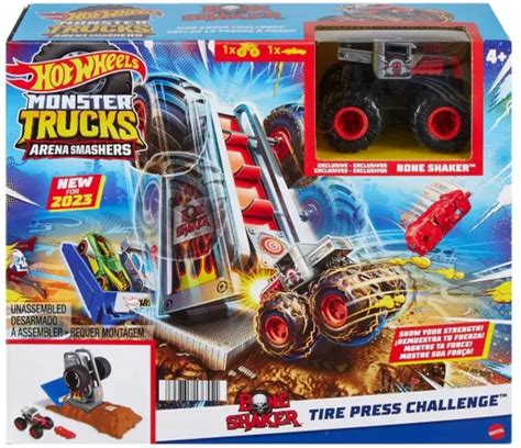 Hot Wheels Monster Trucks Entry Challenge Arena Smashers Provocarea Tire Press Cel Ro