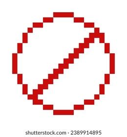 Prohibit 8 Bit Pixelated Red Crossed Stock Vector (Royalty Free) 2389914895 | Shutterstock