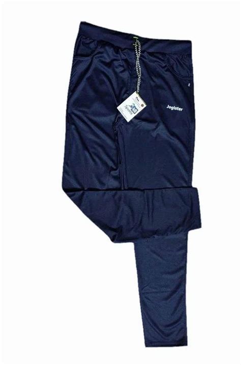 Navy Blue Plain Jogister Men 2 Way Lycra Lower Regular Fit Size XXL