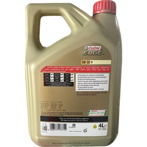 Castrol Edge 'Gm Dexos 2' 5W-40 4 Litre Motor Yağı ( Üretim Fiyatı