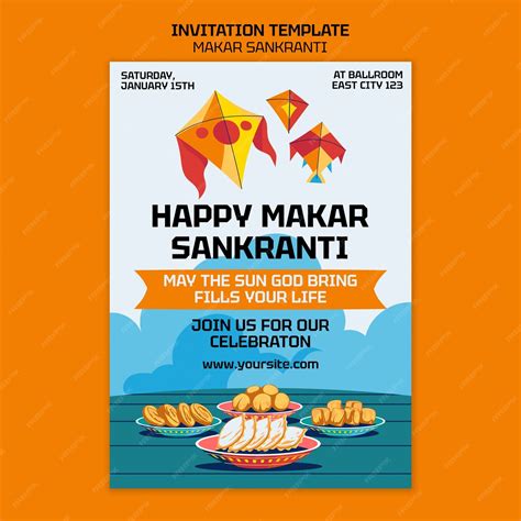 Free Psd Makar Sankranti Celebration Invitation Template