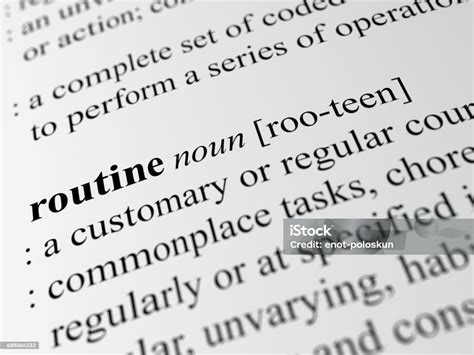 Definition Of Routine Stock Photo Download Image Now Book Close Up