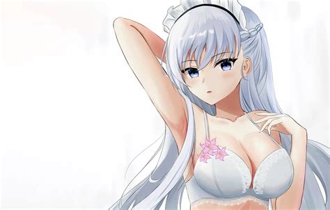 Wallpaper Girl Sexy Lingerie Bra Cleavage Long Hair Boobs Anime For Mobile And Desktop