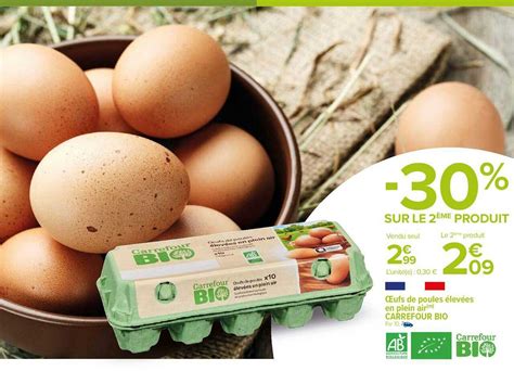 Promo Oeufs De Poules élevées En Plein Air Carrefour Bio chez Carrefour