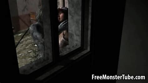 D Babe Gets Fucked In An Alley By A Honry Zombie